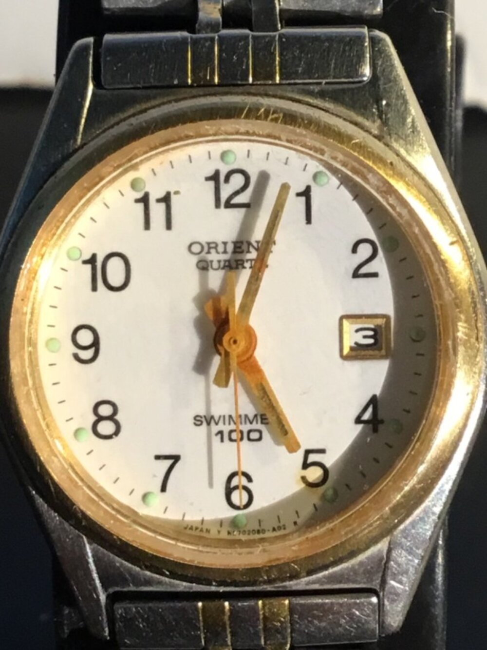 Orient Swimmer Watch Women 26mm White Dial Two Tone Round E45239-00 New Batt